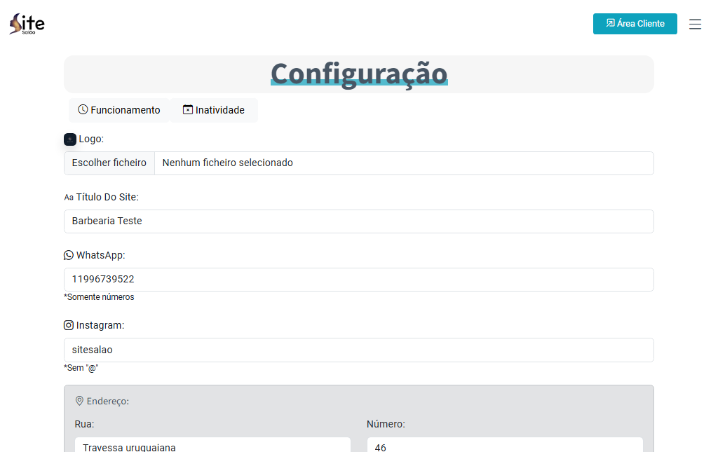 Site Salão agenda online imagem 9