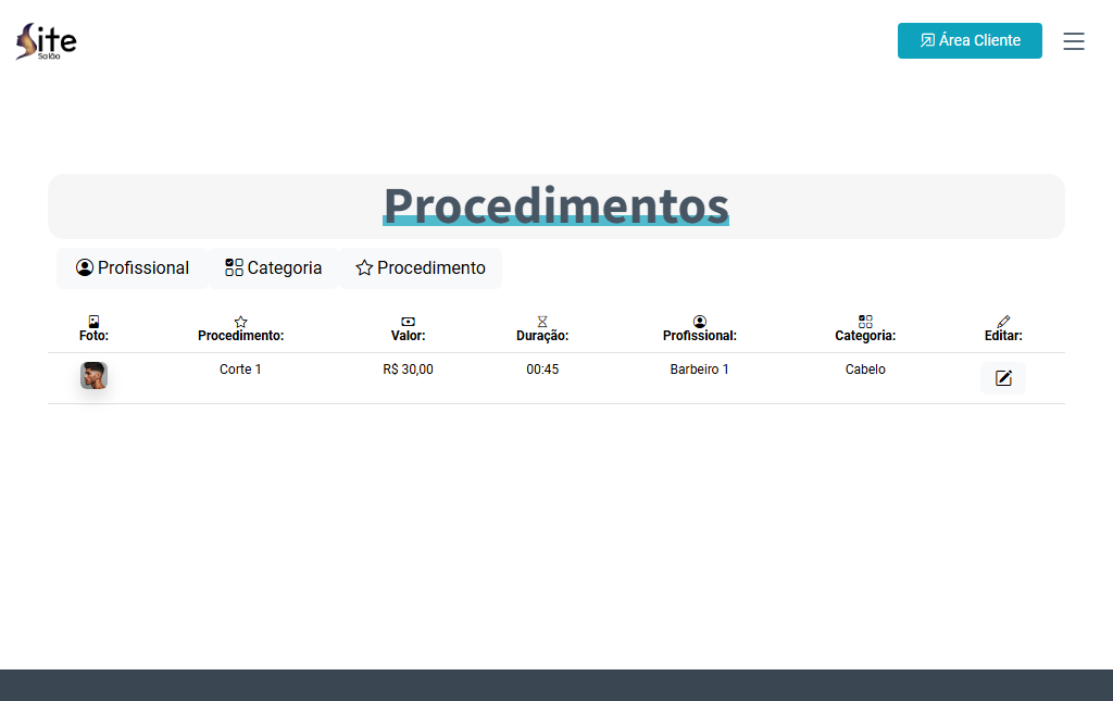 Site Salão agenda online imagem 5